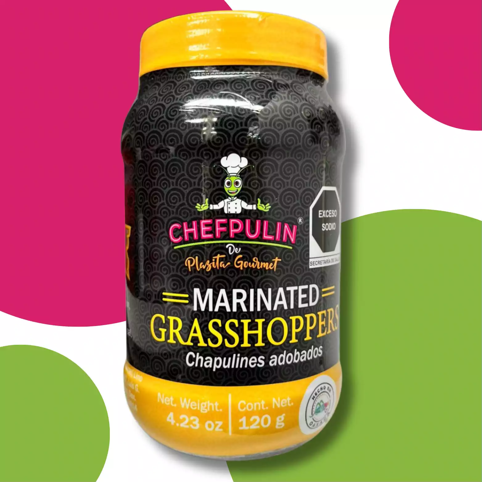 Chapulines Adobados bote de plastico 120g